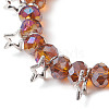 AB Color Faceted Rondelle Glass Beaded Bracelets BJEW-JB10568-3