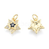 Brass Micro Pave Clear Cubic Zirconia Charms KK-N227-107B-1