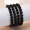 Natural Obsidian Beaded Stretch Bracelets BJEW-Q692-12-8mm-4