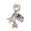 Rack Plating Alloy Crystal Rhinestone European Dangle Charms PALLOY-P307-21P-1