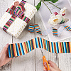 2 Rolls 2 Styles Stripe Pattern Printed Polyester Grosgrain Ribbon OCOR-TA0001-37C-5