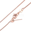 1mm Rack Plating Brass Box Chain Adjustable Slider Necklaces for Women Men MAK-L044-56RG-1