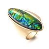Resin Horse Eye Finger Rings LS-RJEW-R006-01G-02-4