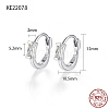 Anti-Tarnish Rhodium Plated 925 Sterling Silver Pave Cubic Zirconia Rectangle Hoop Earrings for Women CA6566-4-1