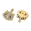 304 Stainless Steel Micro Pave Cubic Zirconia Charms LS-STAS-K302-01B-G-2
