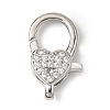 Brass Clear Cubic Zirconia Lobster Claw Clasps KK-Z078-46A-P-1
