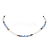 Glass Seed Beaded Necklace for Women NJEW-JN04393-3