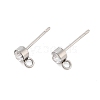 Non-Tarnish 202 Stainless Steel Rhinestone Stud Earring Findings STAS-U012-05P-1