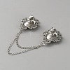 Zinc Alloy Rhinestone Chain Collar Pin Brooches JEWB-WH0816-010P-02-2