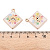 Printed Rack Plating Alloy Enamel Pendants ENAM-T020-05E-3