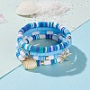 4Pcs 4 Styles Polymer Clay Heishi Beads Stretch Bracelets Sets BJEW-JB05908-5