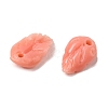Synthetic Coral Dyed Leaf Charms CORA-Q034-01-06-2