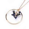 Natural Lapis Lazuli & Sapphire Pendant Necklaces NJEW-JN02488-02-3