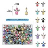 48Pcs 12 Colors Glass Pendants PALLOY-YW00051-3