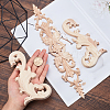 Gorgecraft Rubber Wood Carved Onlay Applique Craft DJEW-GF0001-42-3