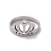 Non-Tarnish 201 Stainless Steel Crown Finger Ring RJEW-J051-49P-2