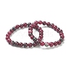 Dyed Natural Jade Beaded Stretch Bracelets BJEW-A117-C-04-1