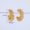 Large C-shaped Coil Wrapped Brass Stud Earrings BU4087-1