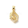 Rack Plating Brass with Cubic Zirconia Pendants KK-Z086-36G-1