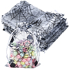 Halloween Theme Spider Printed Organza Drawstring Bags ABAG-WH20021-006A-1