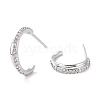 Sparkling Half Hoop Cubic Zirconia Earrings EJEW-C002-01P-RS-2