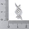 Rack Plating Brass Clear Cubic Zirconia Rhombus Connector Charms KK-A234-069P-3