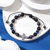 Natural Lava Rock Braided Bead Bracelets for Women Men BJEW-JB11138-01-2