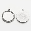 Flat Round Tibetan Style Pendant Cabochon Settings LS-TIBE-C067-01P-NR-2