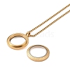 PVD Vacuum Plating 304 Stainless Steel Ring Pendant Necklaces NJEW-N055-22A-G-3