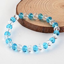 Faceted Abacus Glass Beaded Stretch Bracelets BJEW-J172-06