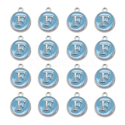 Platinum Plated Alloy Enamel Charms X-ENAM-S118-04F-P-1