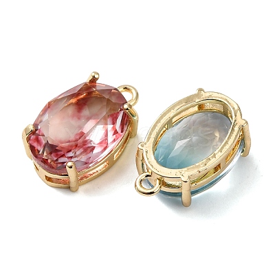 Brass Glass Charms KK-Z141-08G-1