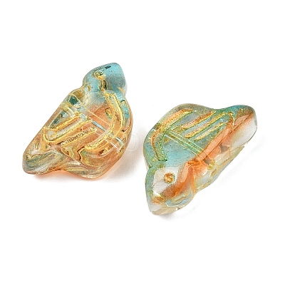 Electroplate and Golden Metal Enlaced Glass Beads EGLA-T029-03D-1