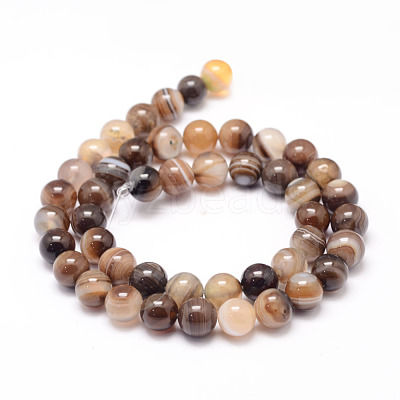 Natural Striped Agate/Banded Agate Bead Strands X-G-K155-A-8mm-14-1