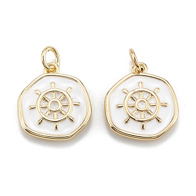 Brass Enamel Pendants X-KK-A155-07G-1