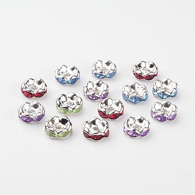 Brass Rhinestone Spacer Beads X-RSB8mm-1