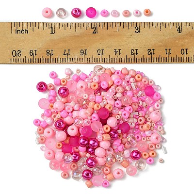 Transparent Glass Beads  with Seed Beads GLAA-FS0001-82-1