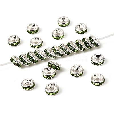 Brass Grade A Rhinestone Spacer Beads RSB034NF-10-1