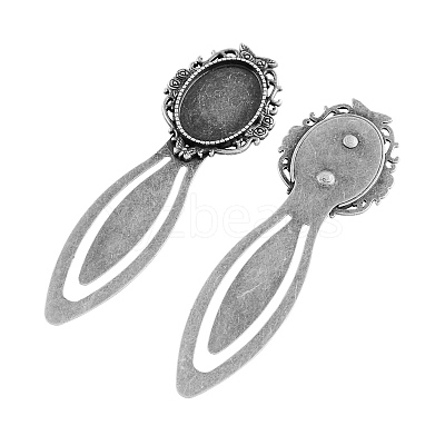Tibetan Style Bookmark Cabochon Settings TIBE-S161-AS-NR-1