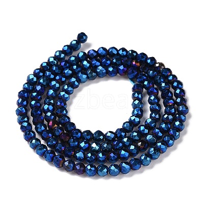 Electroplate Glass Beads Strands GLAA-H021-01B-FP03-1