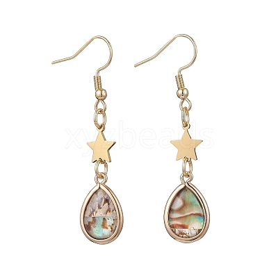 5 Pairs 5 Styles Brass Enamel Dangle Earrings EJEW-JE06570-1