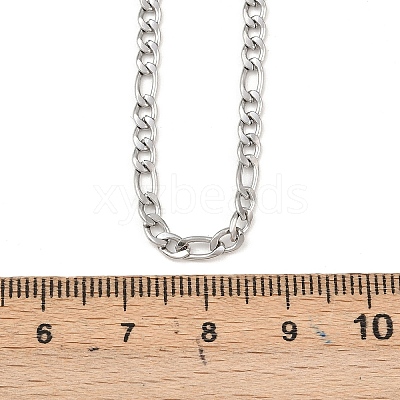 Tarnish Resistant Smooth Surface 304 Stainless Steel Figaro Chain Necklace Making STAS-A028-N022P-1