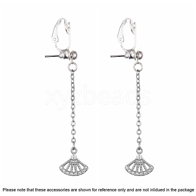 Brass Clip-on Earring Converters Findings KK-Q115-S-NF-1