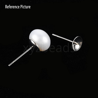 Half Drilled Natural Cultured Freshwater Pearl Beads PEAR-N020-06A-1