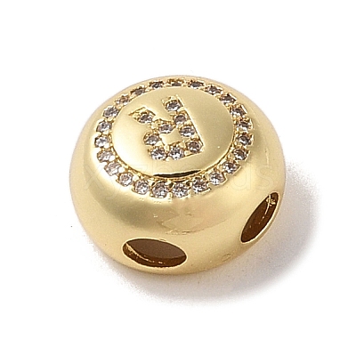 Rack Plating Brass & Cubic Zirconia Pendants KK-Z047-07G-R-RS-1