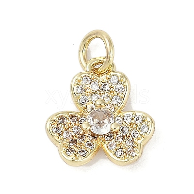 Rack Plating Brass Micro Pave Cubic Zirconia Pendants KK-H509-23G-01-1