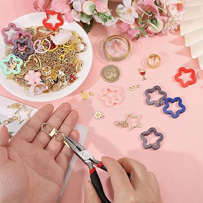 1 Bags DIY Keychain Kit DIY-GL0007-18-1