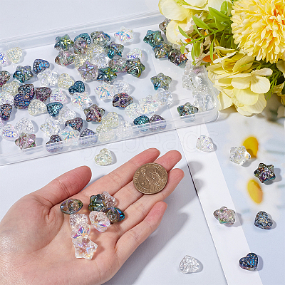 120Pcs 10 Styles Electroplate Transparent Glass Beads Sets EGLA-SP0001-25-1
