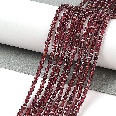Natural Garnet Beads Strands X-G-F619-17A-2mm-1