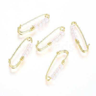 Brass Kilt Pin Brooch Findings X-KK-G389-30G-1